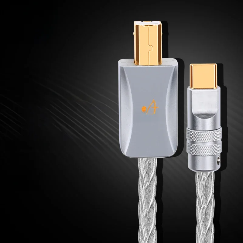 Hifi czyste srebro kabel Usb wysoka wydajność typ C do typu B kabel Audio Otg do telefonów komórkowych i DAC — zdjęcie produktu 7