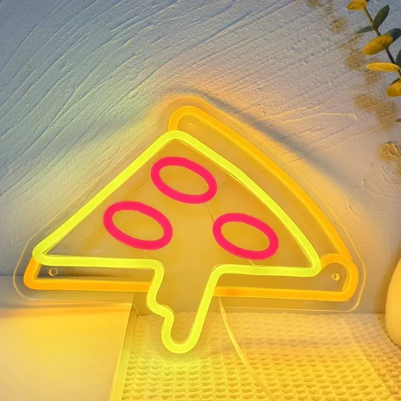 

Pizza Neon Sign for Wall Decor Dimmable Led Lights Signs Pizza Shaped Signs for Business Neon Light Decor for Kitchen Restaurant