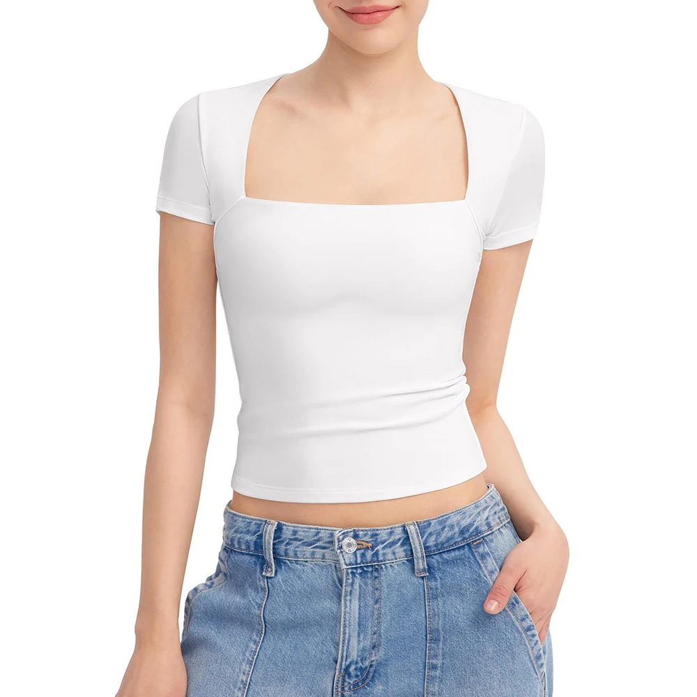 Tops Sexys Ropa De Mujer Camisetas White Top t Shirt Tendencia 2024 summer clothes women basicas para t-shirts roupas feminia