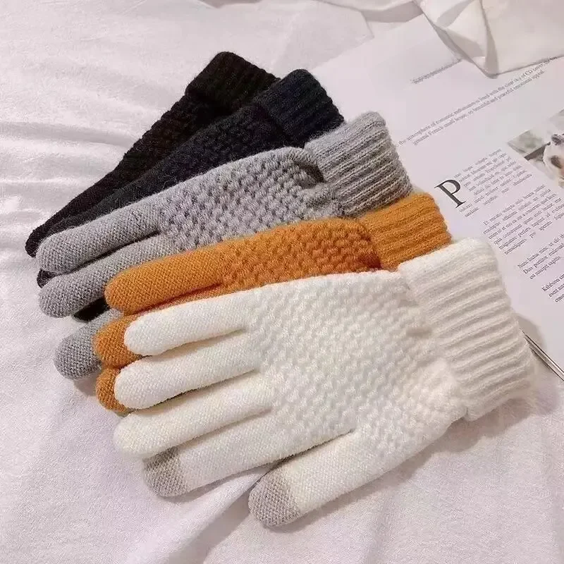 AliExpress Cycling Touch Screen Gloves Female Winter Cute Student Cycling Warm And Cold Korean Version Thick