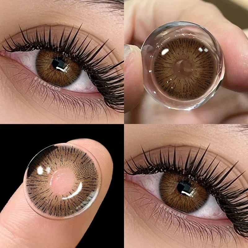 AMARA 1 paire de lentilles de Contact de couleur pour les yeux lentilles colorées marron cosmétiques lentilles de couleur bleue lentille cosmétique pour les yeux utilisation annuelle