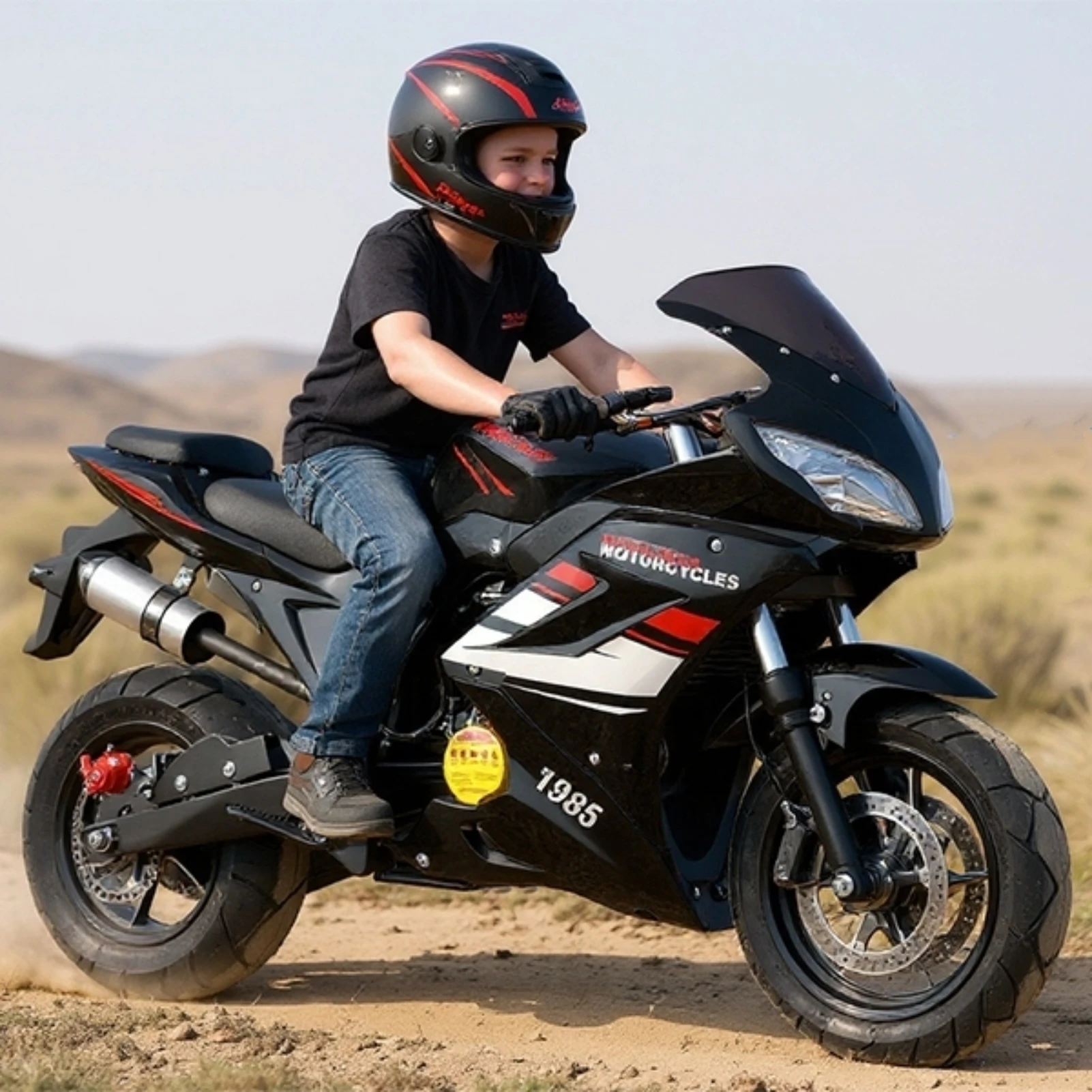 Motocykl crossowy dla dzieci 49cc 4-suwowy, mini motocykl benzynowy z 8-calowymi kołami, motocykl kieszonkowy z przednimi i tylnymi hamulcami tarczowymi, podwójne światło przednie.