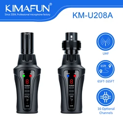 KIMAFUN UHF Wireless Microphone System XLR Transmitter and Receiver for Dynamic&Condenser Mics Audio Mixer PA Speaker Recorder