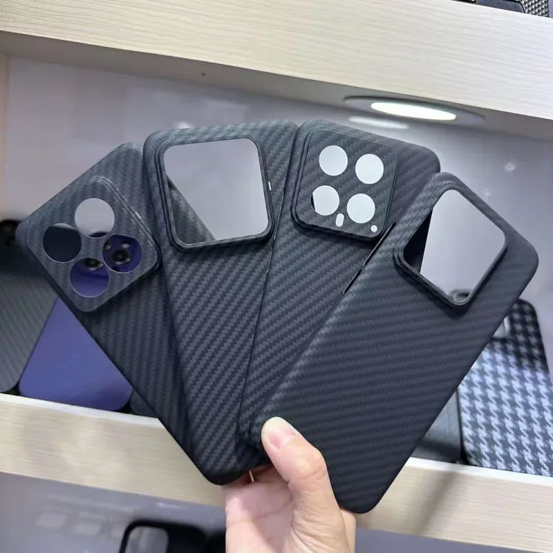 Fall für Xiaomi 14 Pro Xiaomi 14 ultra dünne echte Carbon Aramid Faser Anti-Explosion Handy