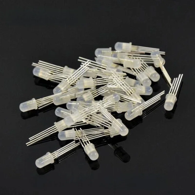 50szt-1000szt DC5V WS2812 APA102 PL9823 F5 5mm F8 8mm Okrągły chipset RGB LED YF923 wewnątrz RGB Pełnokolorowe matowe chipy LED — zdjęcie 2