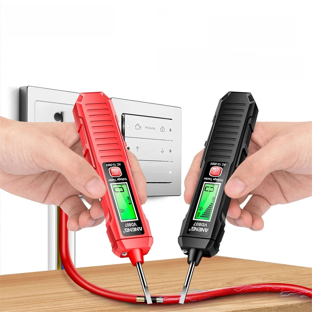 ANENG VD807 Caneta Testadora de Indução Inteligente AC 12-300V Testador de Tensão NCV Sensor