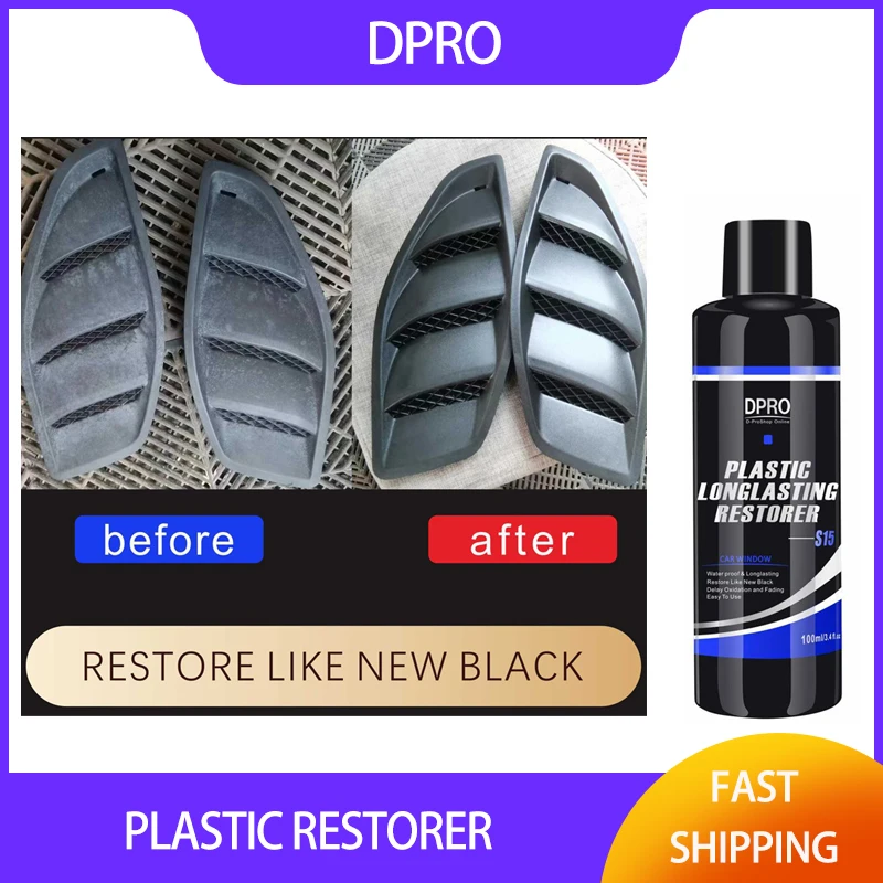 Dpro Plastic Restorer Renovator For Car Back To Black Gloss Car Clean Liquid Plastic Auto Polish Repair Coating Car Detailing