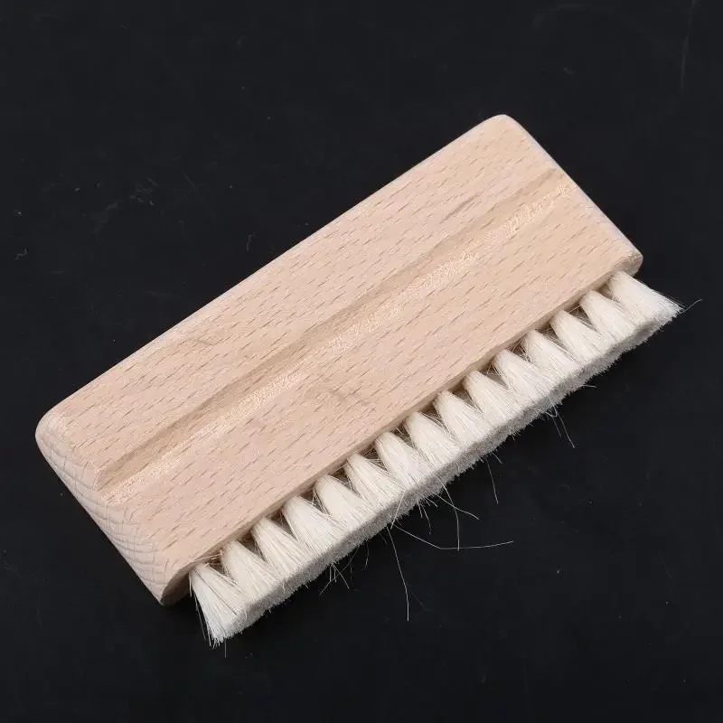 Brosse de nettoyage antistatique pour disque vinyle LP, poils de chèvre, manche en bois, nettoyeur pour lecteur de Cd, Kit d'outils pour plateau tournant