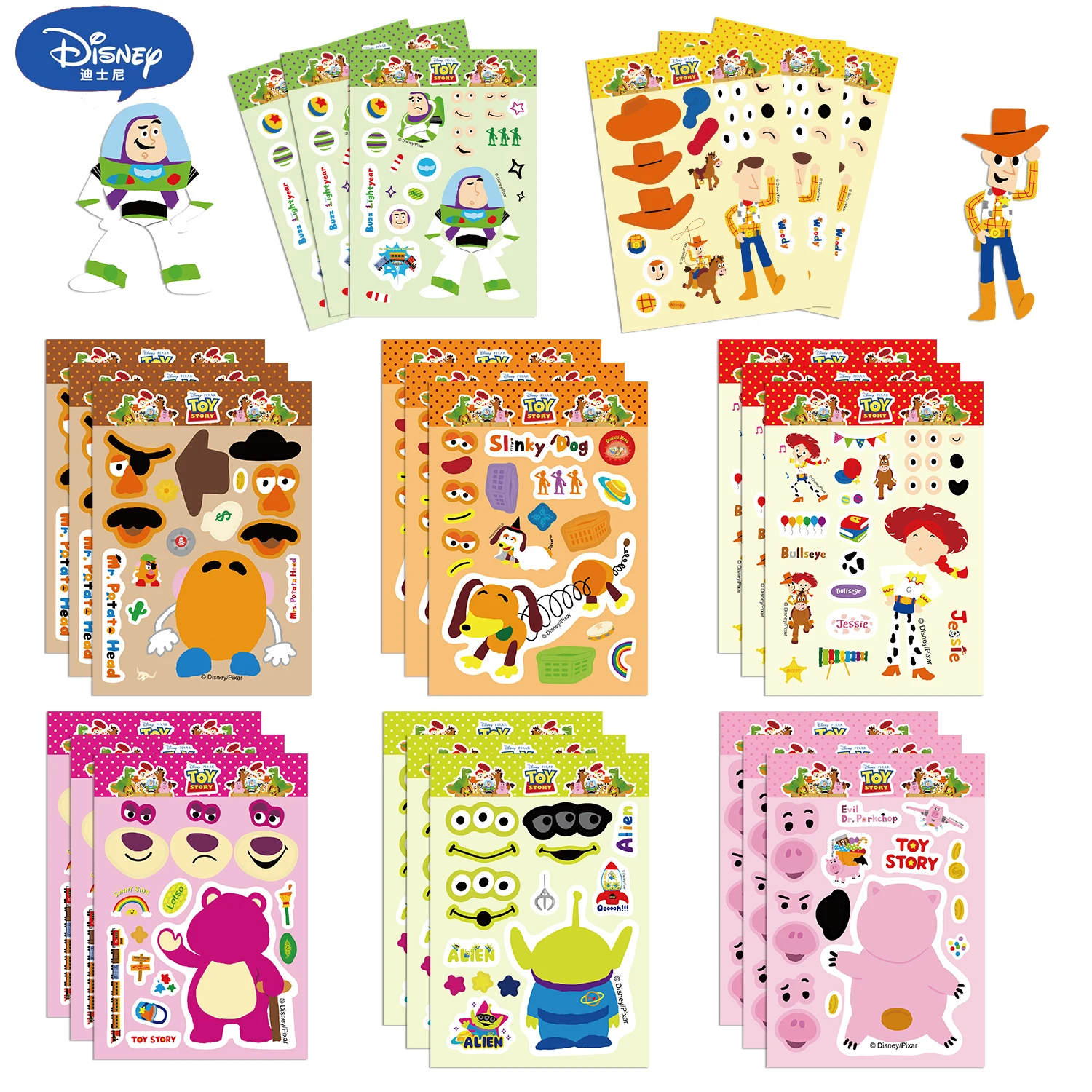 8 24PCS Toy Story Vinyl Waterproof Stickers Toys For Water Bottles Laptop Bumper Notebook Computer Phone Hard Hat Car Decals