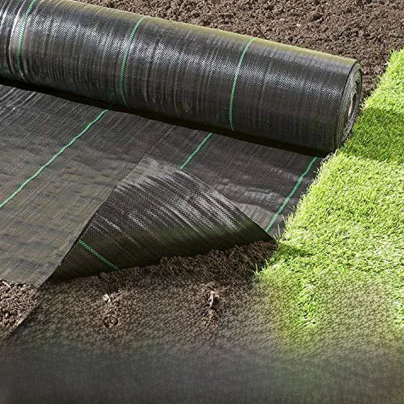 Tissu Anti-herbe à Membrane de mauvaises herbes, tissu de paysage de jardin, mulet en plastique solide et respirant, tapis de couverture au sol plus épais et Durable