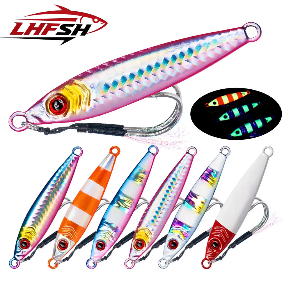 

LHFSH Металлическая рыболовная приманка 7 г 15 г 20 г 100 г Shore Cast Hook Swimbait Ложка Джиг Искусственная приманка Лазерная крышка Щука Форель Pesca Снасти