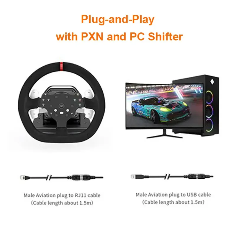 PXN A7 محول القيادة 6 + 1 H-Pattern 2 زر دفع أسفل عكس والعتاد PIug-Play متعدد الأجهزة دعم عجلة قيادة السباق للكمبيوتر الشخصي
