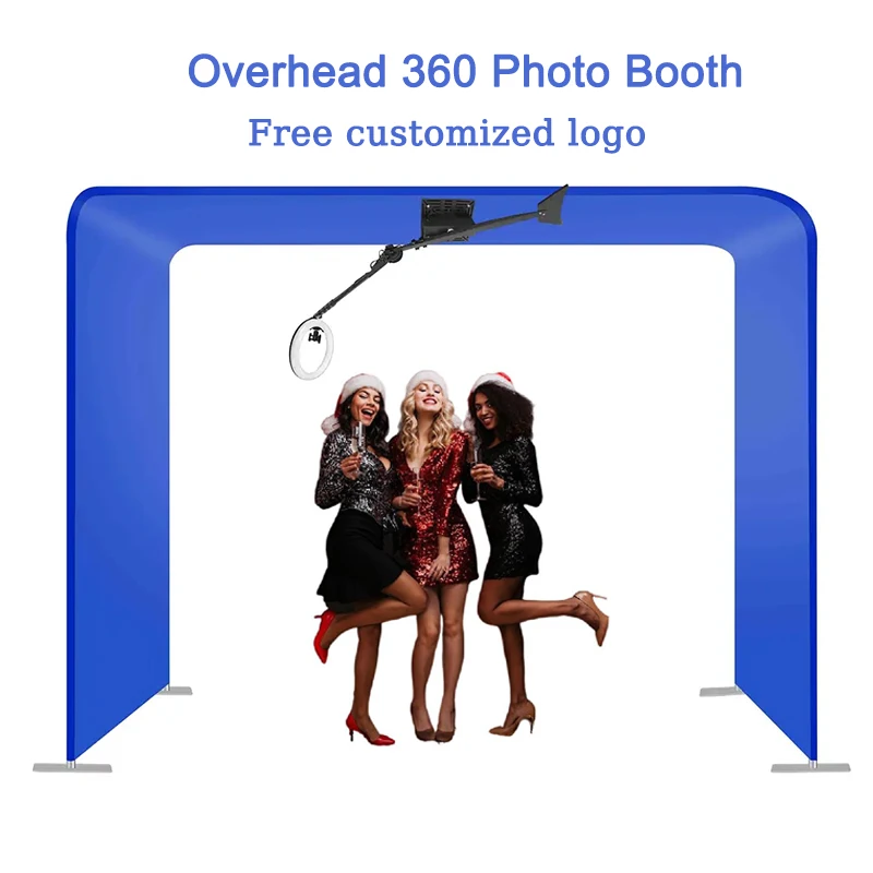 Overhead 360 Photo Booth Top Controller Automatic Spinning 360 Degree Selfie Booth Sky 360 Video for Wedding Party Event