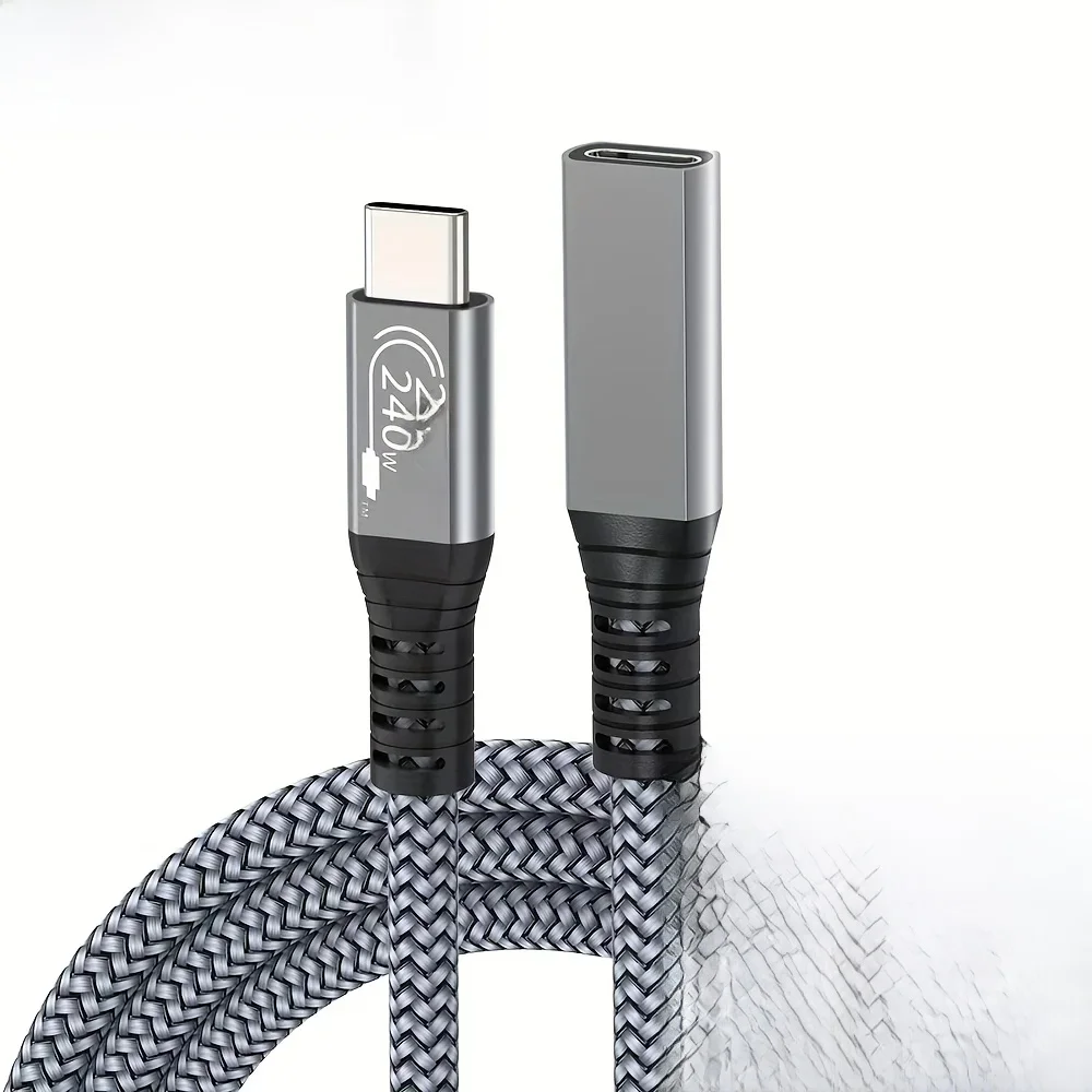 USB C-verlengkabel 10ft 240W opladen 20Gbps datatransmissie 4K Video USBC 3.2 Type C verlengkabel mobiele telefoon enz - afbeelding 2