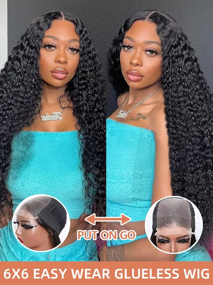 YKB Curly Wigs Human Hair HD 13X6 Lace Frontal Wig 30 40 Inch 14x4 Raw Deep Water Wave Glueless 6X6 Closure Preplucked Remy Hair image 6