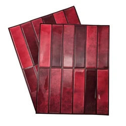 1/5/10/30 PC Burgundy 3D Peel and Stick Backsplash 11.4