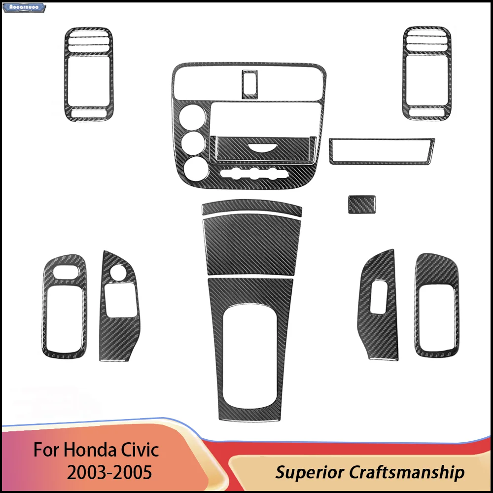 For Honda Civic 2003-2005 imitation Carbon Fiber Car Stickers Car Interior Decorative Accessories