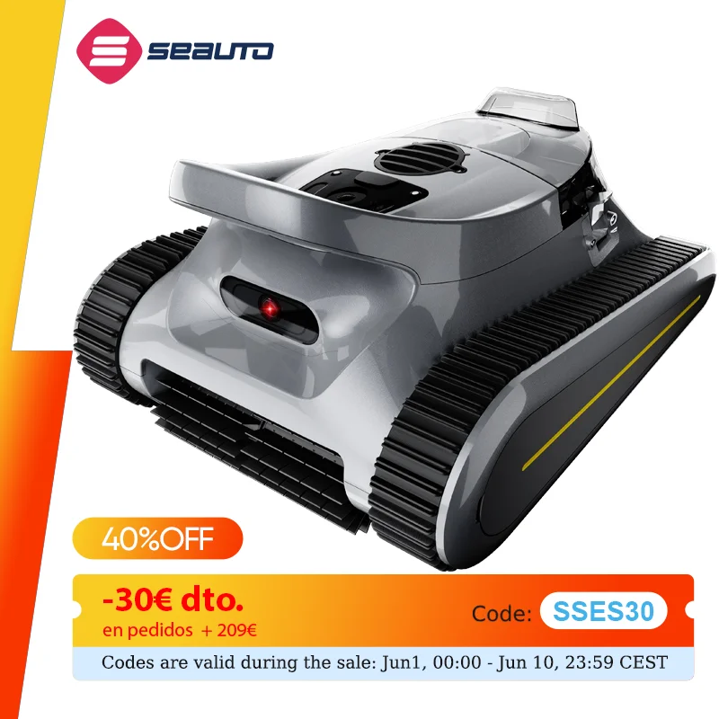 Robot aspirador de piscina inalámbrico Seauto, 180 minutos de funcionamiento, escalada de pared para piscinas sobre el… — oferta en AliExpress