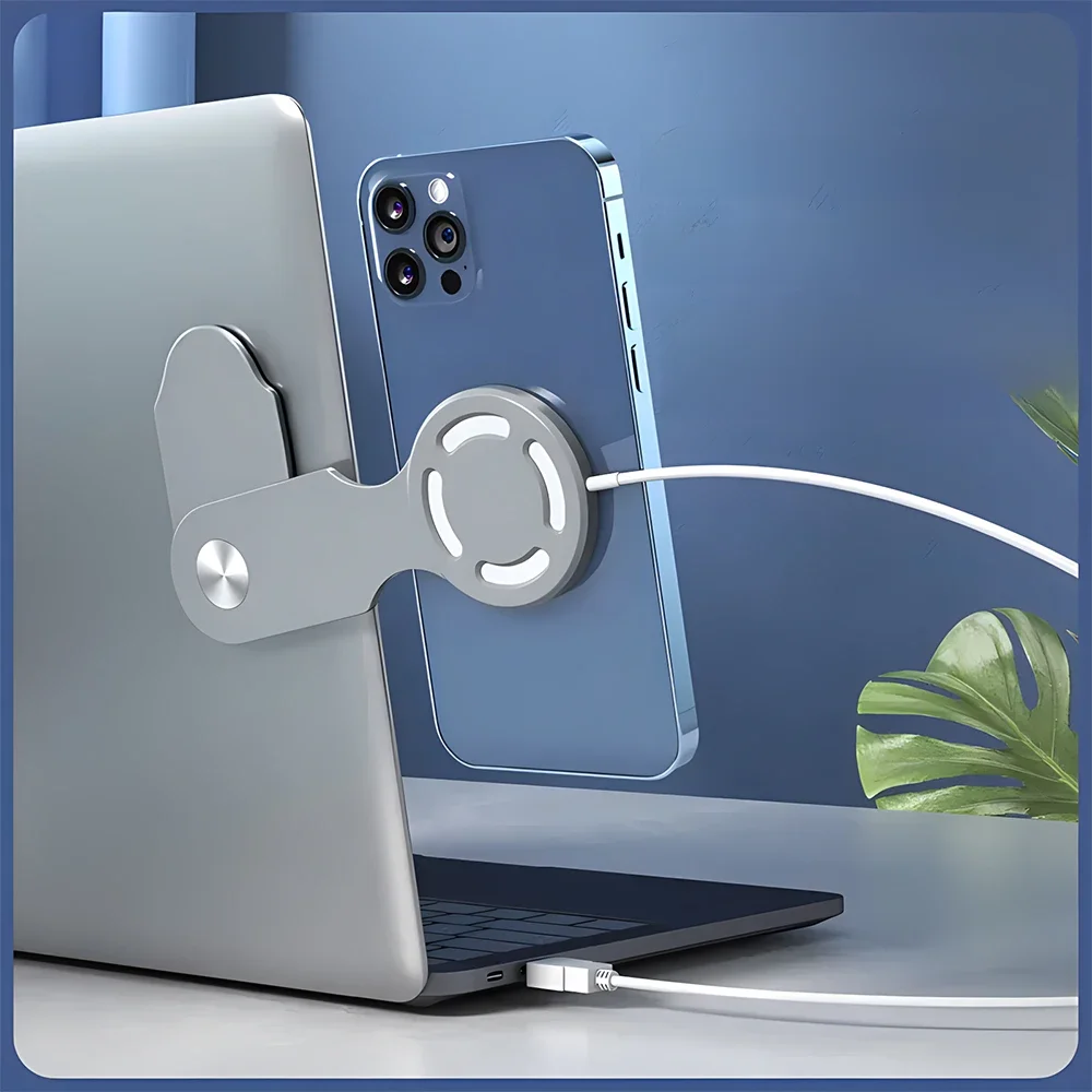 Clip d'écran latéral d'ordinateur portable pliable pour étui Magsafe support de téléphone support d'extension support Mag Safe Wiereless Chagre couverture coque Funda