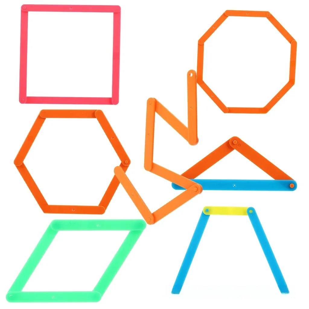 Bande d'épissure éducatif pour enfants, 50 pièces, jouets mathématiques, puces en forme de géométrie, manipulateurs mathématiques, Triangle d'apprentissage, enseignement en plastique