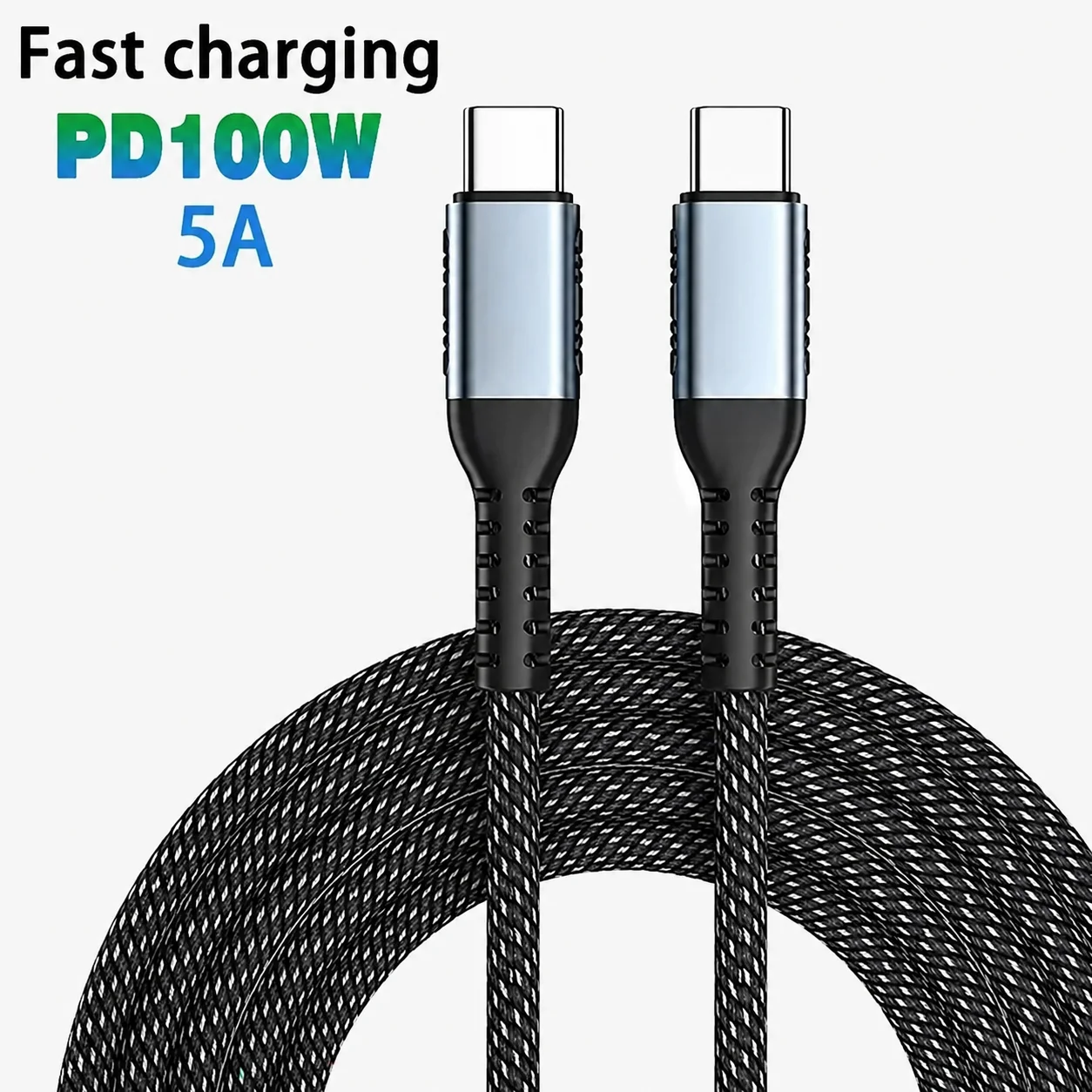 240W USB-C zu USB-C Schnellladekabel PD 3.1 5A E-Marker Chip Nylon-Ummanteltes Typ-C Ladekabel für Laptop Tablet Smartphone