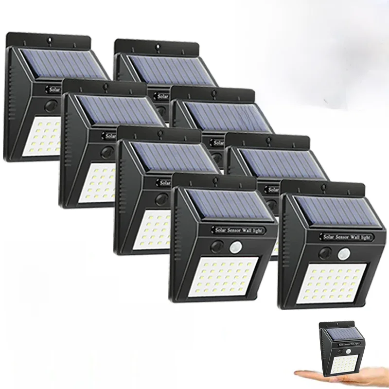30 led lâmpada solar com sensor de movimento pir, parede luz, impermeável, melhor para exterior,