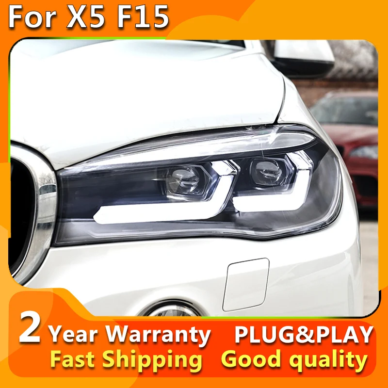 Head Lamp for BMW X5 F15 LED Headlight 2013-2019 Headlights F15 DRL Turn Signal High Beam Angel Eye Projector