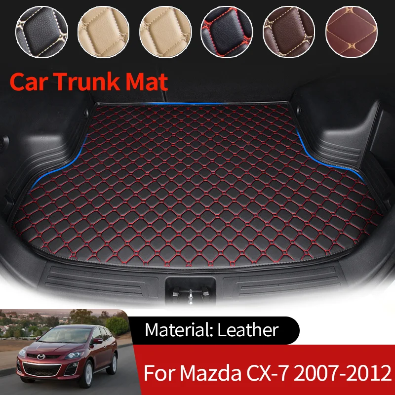 

Leather Boot Liner Cargo Rear Trunk Mats Luggage FLoor Tray Waterproof Carpet Accessories for Mazda CX-7 CX7 CX 7 ER 2007~2012