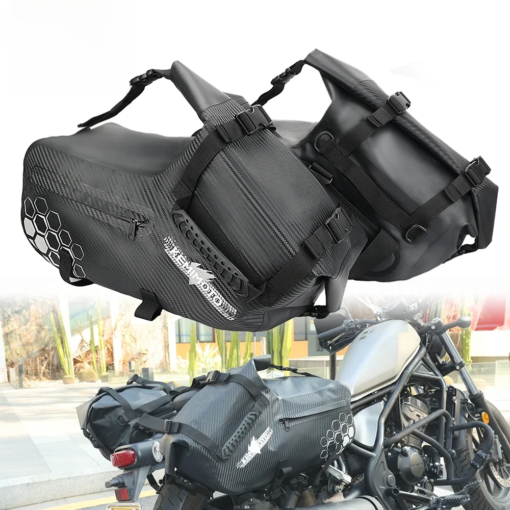 KEMiMOTO Motorradtasche 28L Wasserdichtes Reisegepäck Satteltaschen für Motorräder Pannier