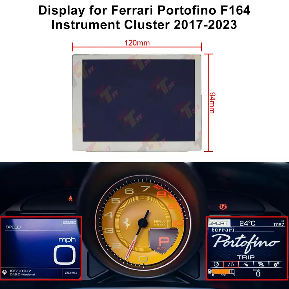 Dashboard LCD Display for Ferrari F8 488 812 Portofino Instrument Cluster