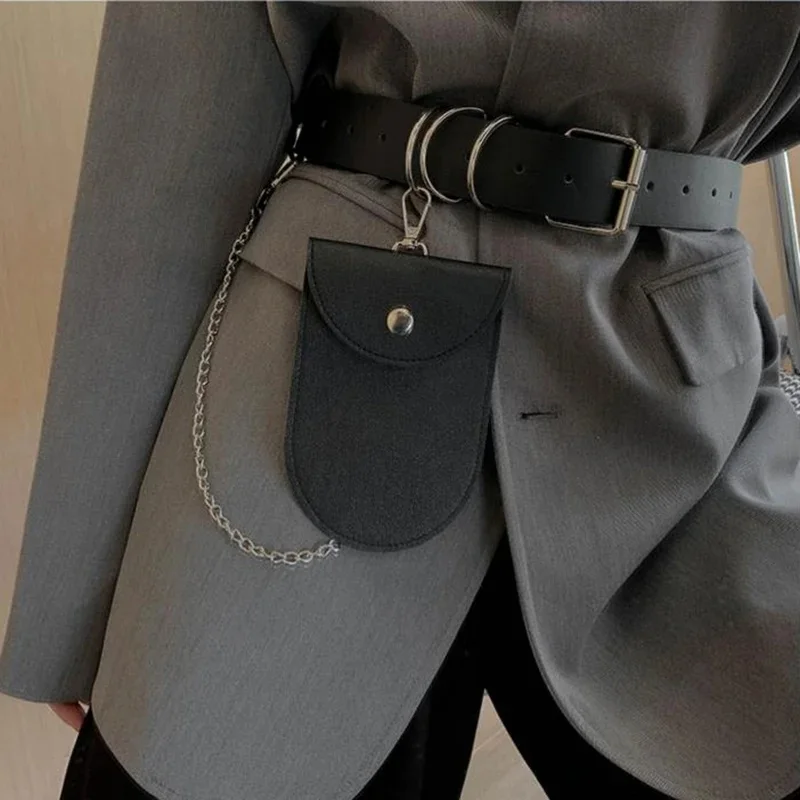 Punk Belt kobiety ubierają szeroki łańcuszek w pasie skórzany damski gorset moda paski z torbą Casual Dress PJ522 — zdjęcie 2