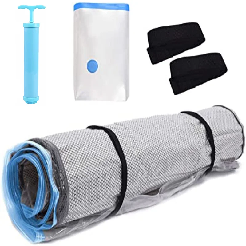 Sac de rangement sous vide pour matelas, couette en latex mousse, gain de place pour le déménagement, le stockage et l'expédition avec 2 sangles