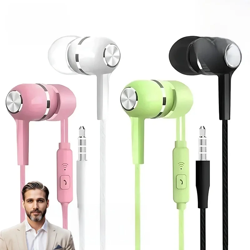 3.5mm casque filaire dans l'oreille casque filaire écouteurs avec Microphone basse HiFi stéréo écouteurs sport musique jeu pour téléphones PC