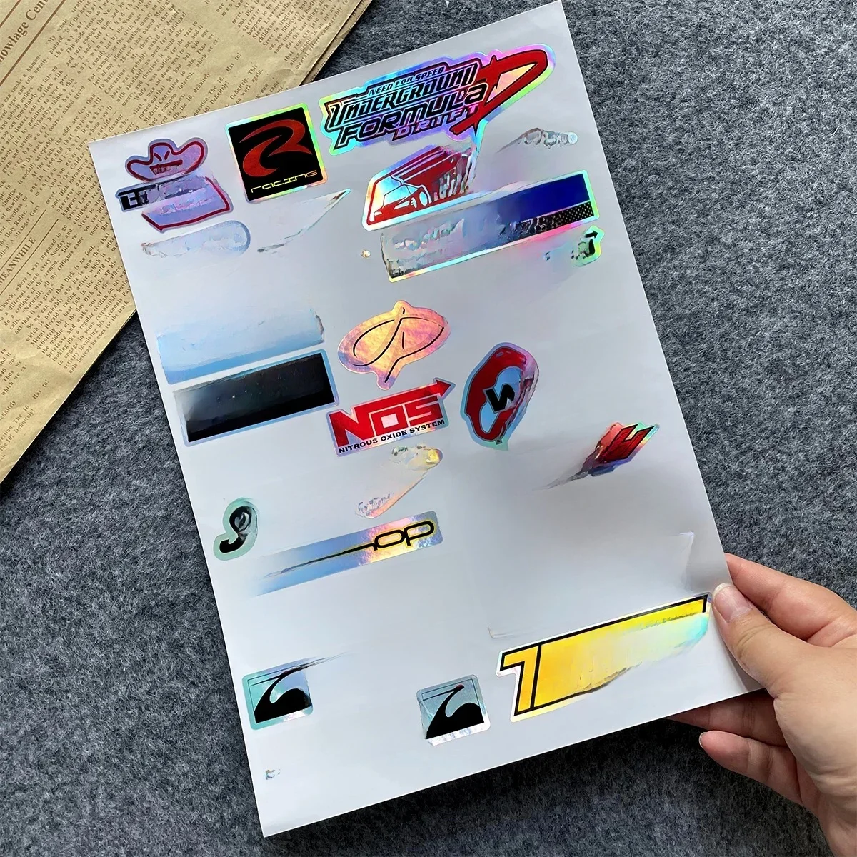 AliExpress NONE Whole Set Laser Rainbow Motorcycle Stickers Moto Bike Windshield Fairing Fender Fuel Tank Helmets Body Accessories Decals