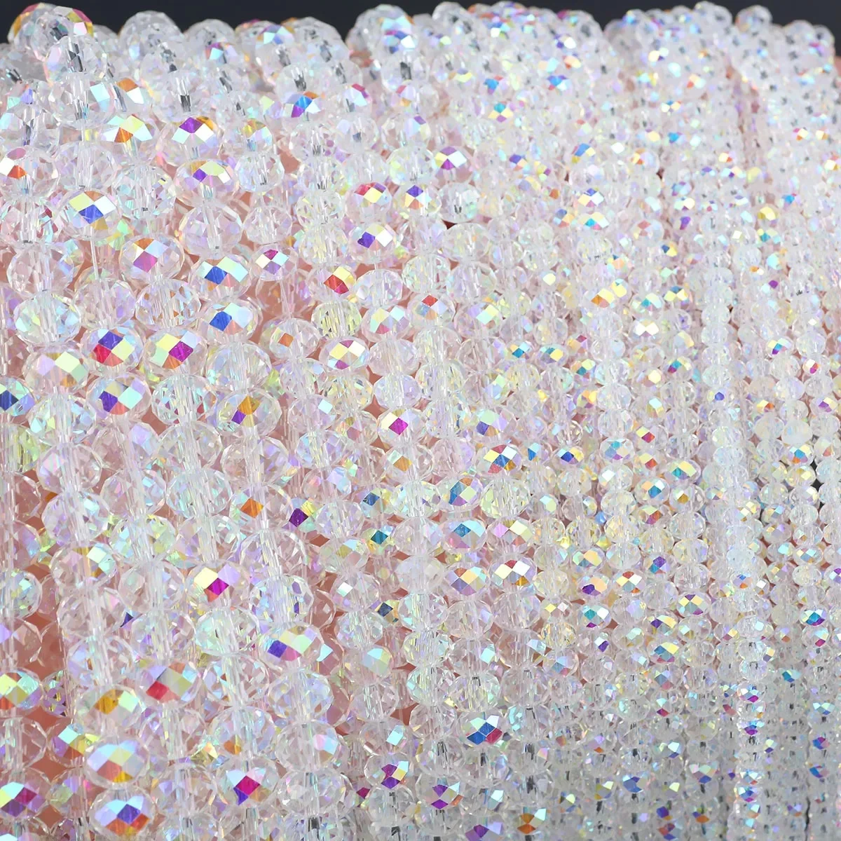Oostenrijkse Kristal Wit AB Glaskralen 3/4/6/8Mm Transparant Met Gat Losse Kralen voor Diy Sieraden Maken Armband Craft Supplies - afbeelding 2