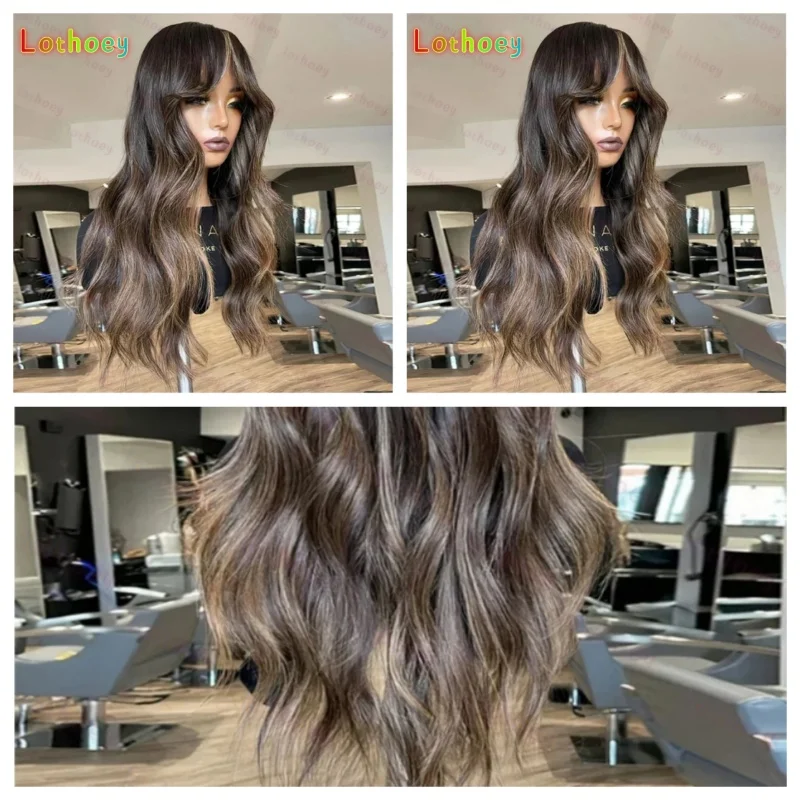 Коричневый длинный мягкий объемный волнистый шелковый парик из еврейских человеческих волос с детскими волосами, кружевные европейские волосы, предварительно выщипанные