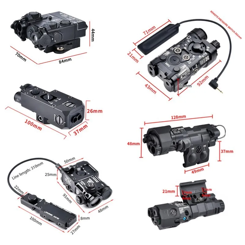 Wadsn-معدن Airsoft NGAL DBAL CQBL Perst 4 MAWL C1 ليزر تكتيكي ، أخضر أزرق نقطة حمراء ، IR تهدف ، RifleHunting Scoutlight