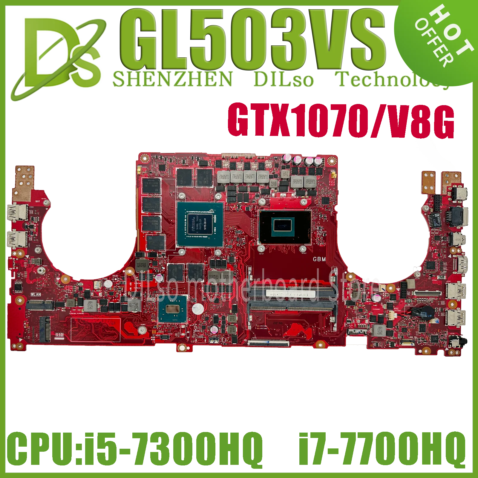 

KEFU GL503VS Laptop Motherboard For ASUS ROG Strix Scar Editi GL503V GL503 Mainboard with I7-7700HQ GTX1070/8G 100% Fully Tested