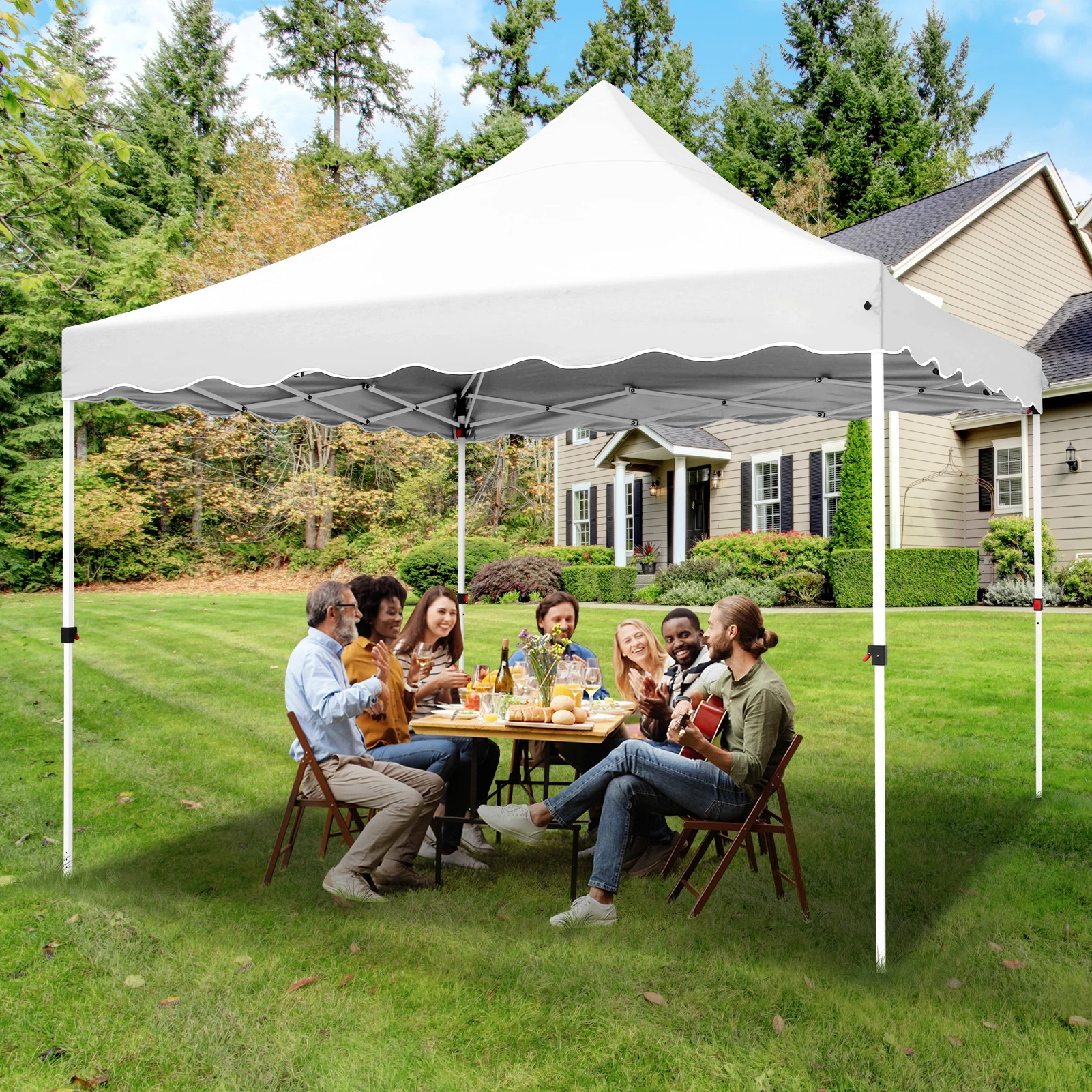 

10'x10' Instant Pop Up Canopy Tent with Carry Bag & Weight Bags, Portable Outdoor Shelter for Events & Markets