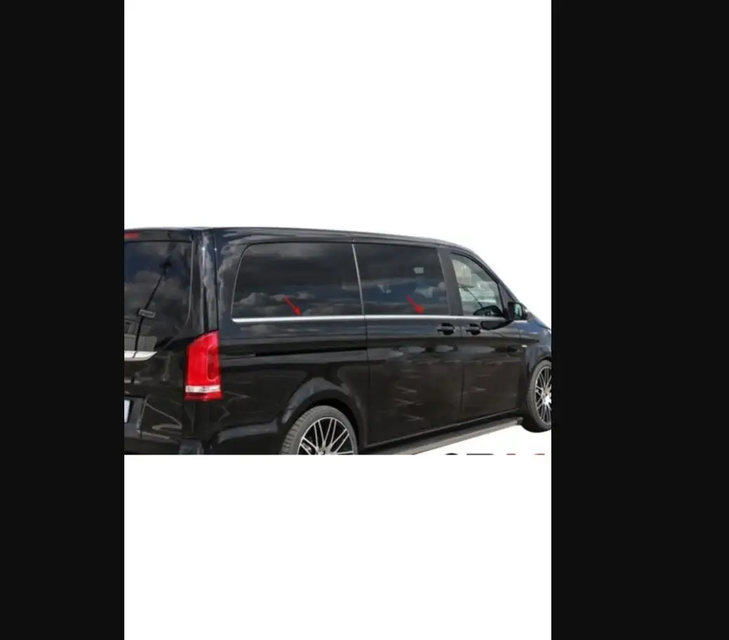 

For Mercedes Vito W447 Extra Long Chassis 2014 And Above Models Chrome Windows Frame Trim Cover Window Moldings Glass 8 Pcs.