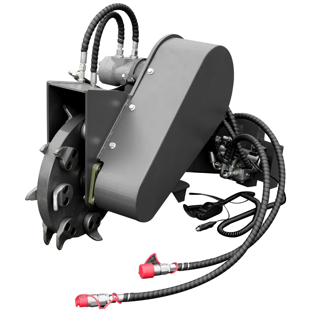 Swing Head Stump Breaker - Skid Steer Loader Attachment, Efficient Stump Removal and Land Clearing Tool for Landscaping.