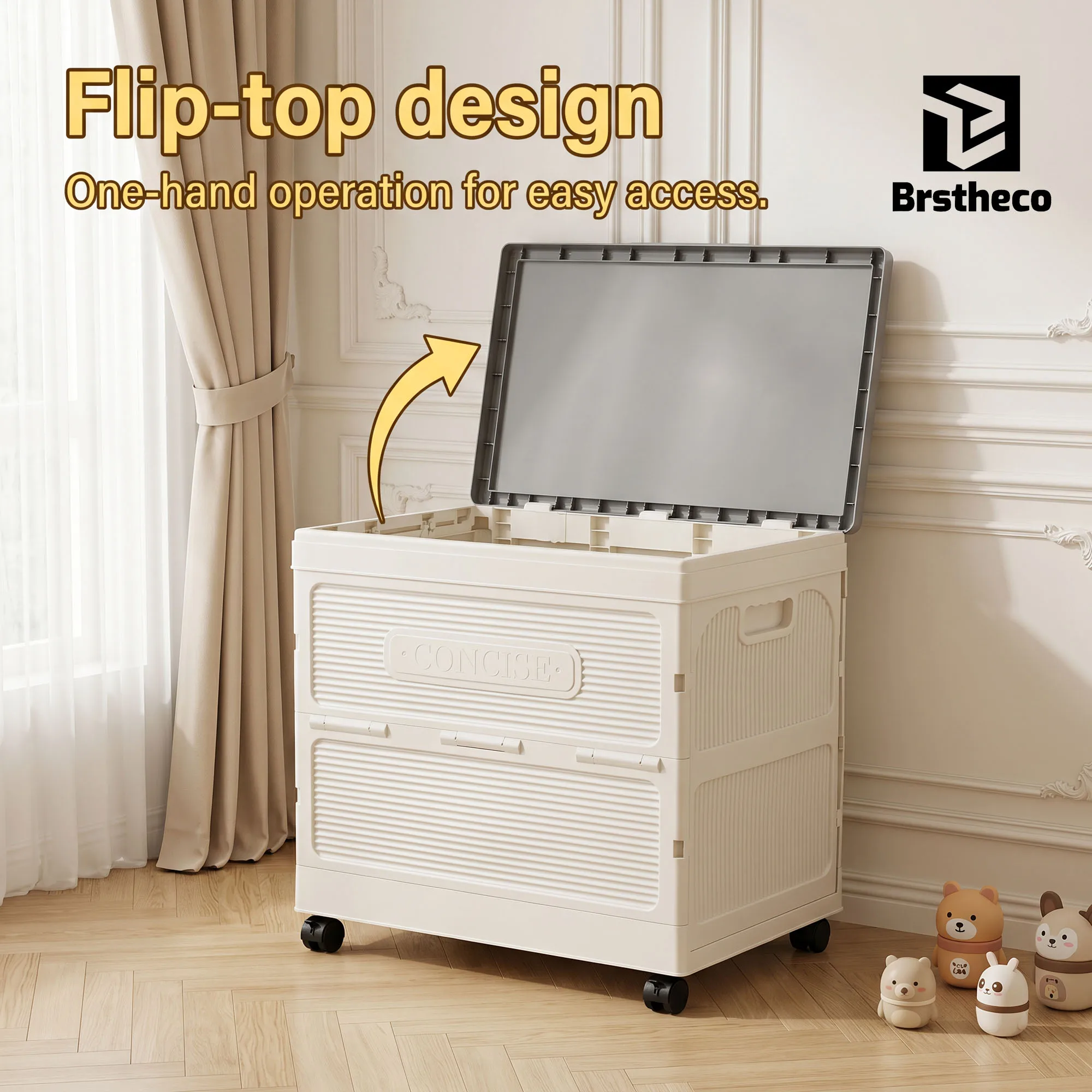 Aufklappbarer Aufbewahrungsschrank für Zuhause, Staubdicht, Feuchtigkeitsbeständig, Insektensicher, Großer Stauraum, Beweglicher Organizer, Aufklappbarer Schrank für Wohnzimmer, Kleidung, Snacks,