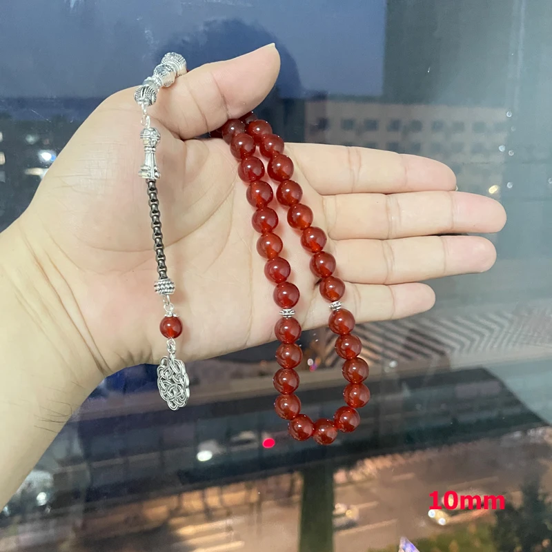 Natural Red Agates chalcedony Tasbih Islam misbaha Muslim Everything is new bracelet prayer beads 33 66 99beads stone Rosary