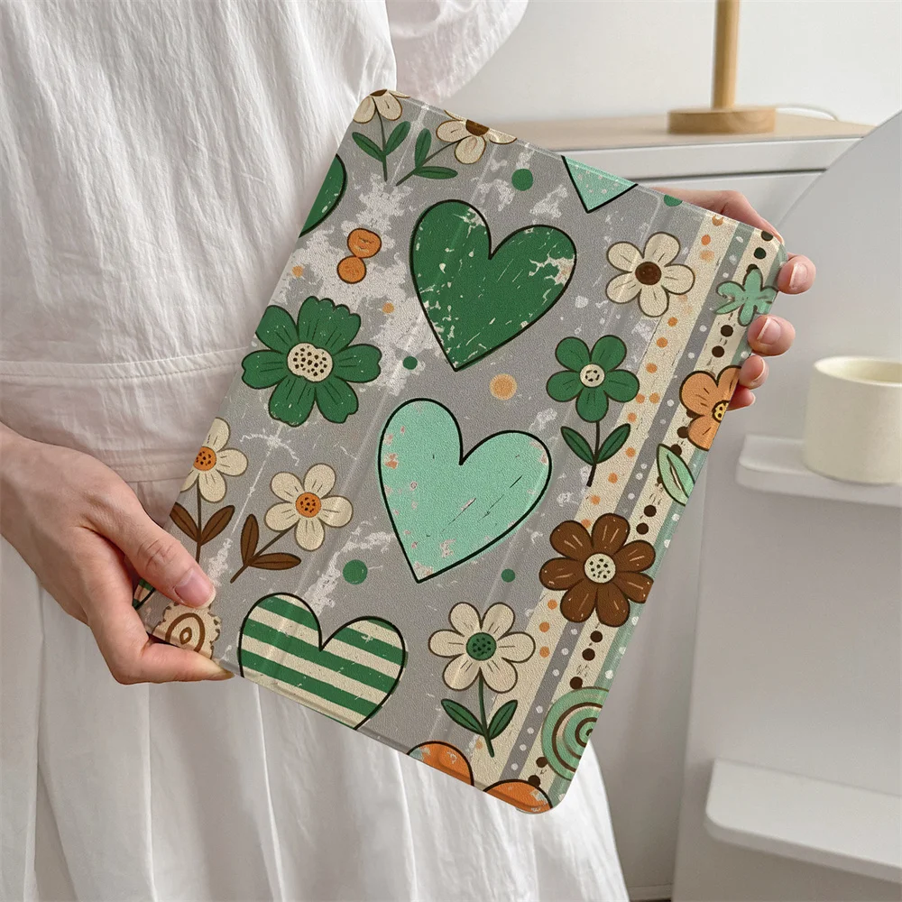 

Love Flower Tree Small Fresh iPad Protective Cover is suitable for Apple iPad Pro 2024 11 inch, 2025 Air 5/4 10.9 inch, iPad 10