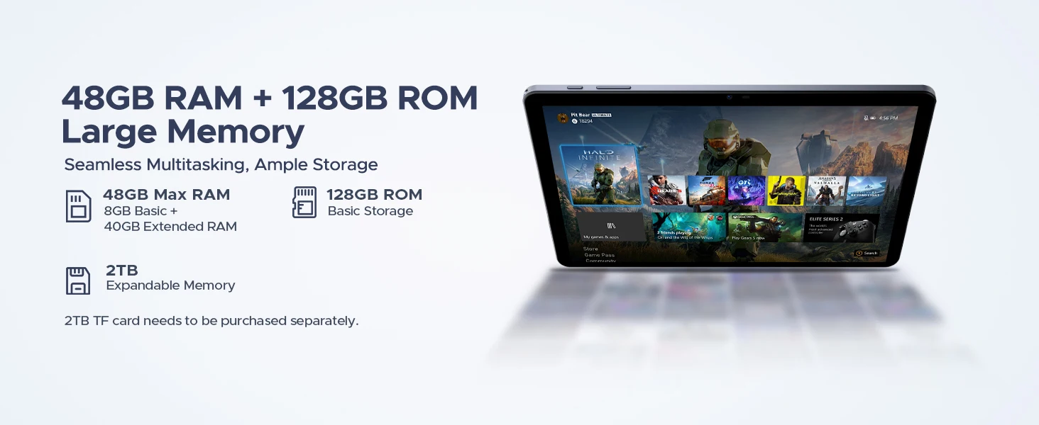 POCKAM P10PRO 10.1 Inch Tablet, Android 16 Tablets with 120Hz Display, 48GB+128GB/2TB, T7250 Octa-Core, 8800mAh, Widevine L1, Gemini AI, 13MP+5MP, 3.5mm Headphone, Tablet with Keyboard, Pen, Black