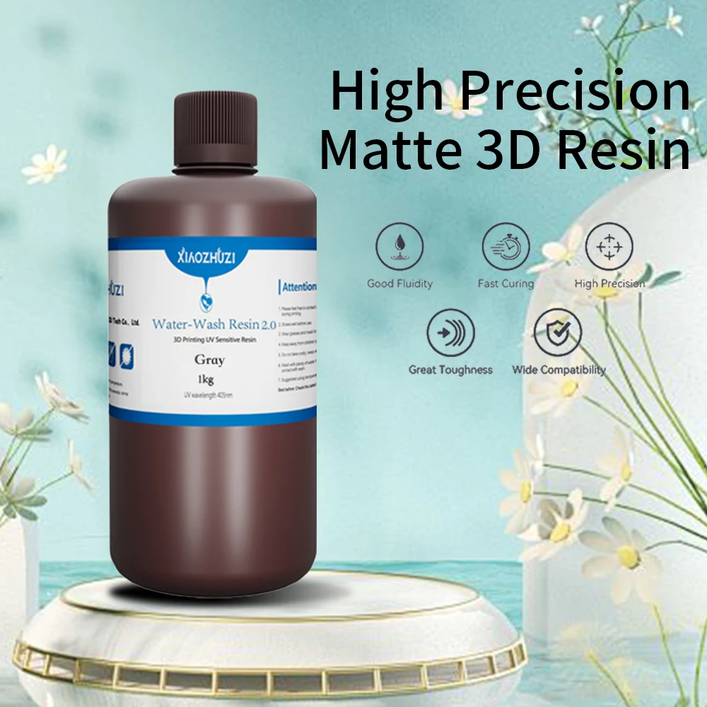 XiaoZhuzi - Resina Lavável para Impressão 3D com Cura por Luz 405nm, Resina Fotopolímera para Impressoras 3D Anycubic/Elegoo LCD DLP