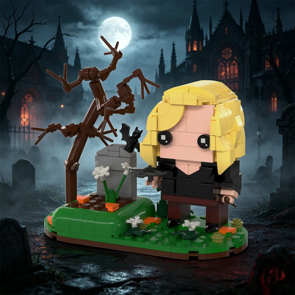 

Buffy the Vampire Slayer Building Blocks Movie Graveyard Scene Buffy Summers Action Figure with Scythe Desk Stand Toy Adult Gift