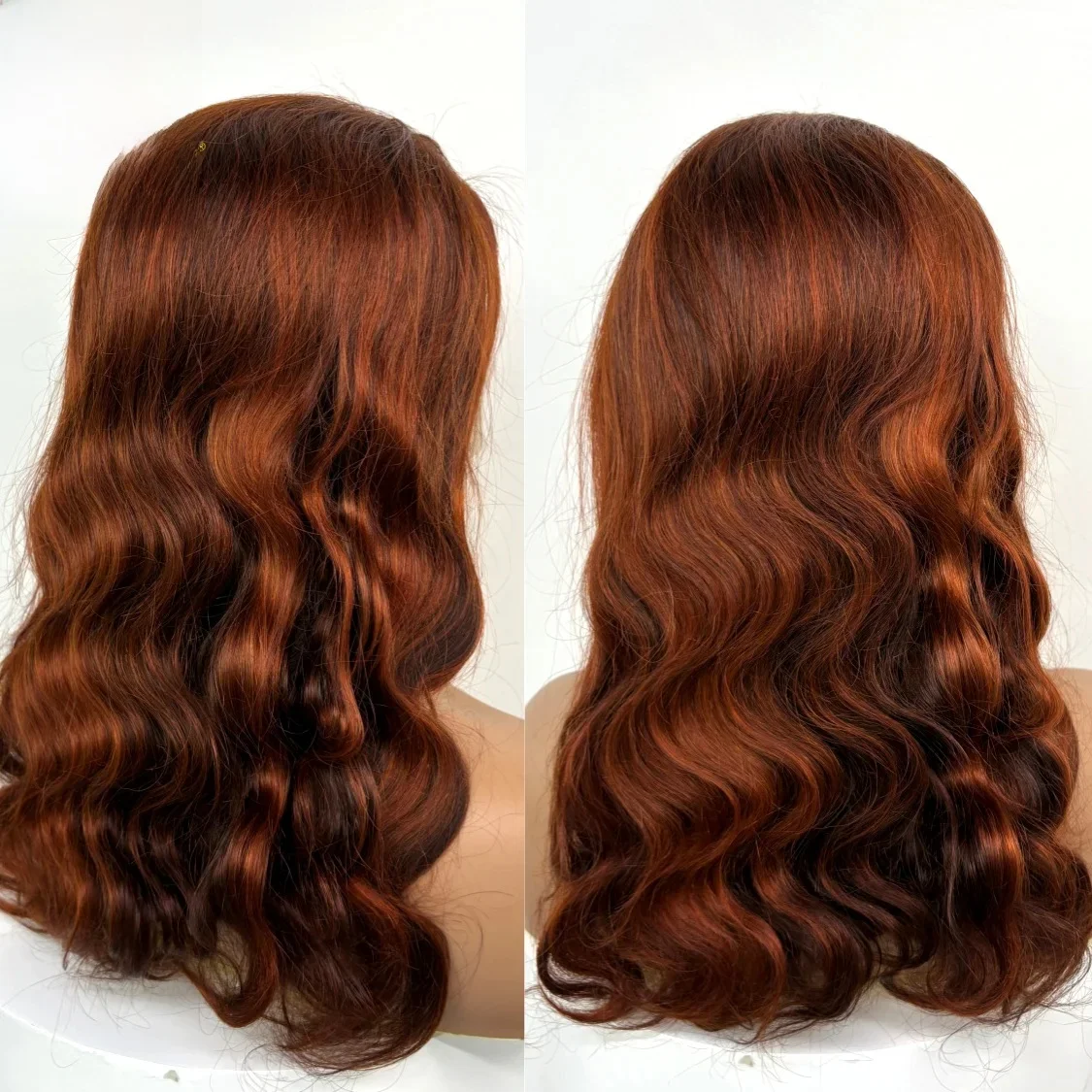 250% Dichtheid 4/350 Gember Oranje Body Wave Haarwerk van Echt Haar 18 inch 13x4 Transparante Kant Voorkant Losse Golf Haarwerken voor Zwarte Vrouwen - afbeelding 2