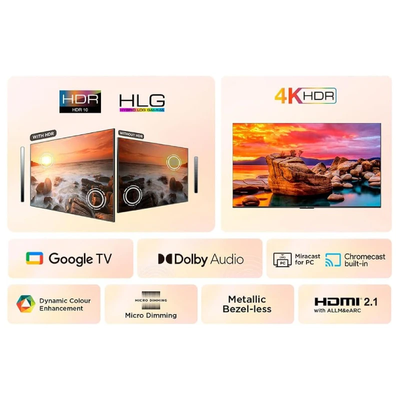 TCL 43P61B 43 بوصة LED UltraHD 4K HDR تلفزيون جوجل