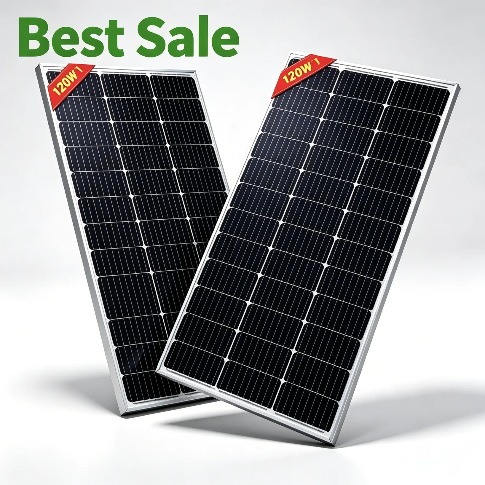 120W Solarpanel aus gehärtetem Glas, 23% hoher Wirkungsgrad, wasserdicht, langlebiges Solarmodul für 12V Batterieladung, Outdoor, Marine, Dach, Wohnmobil